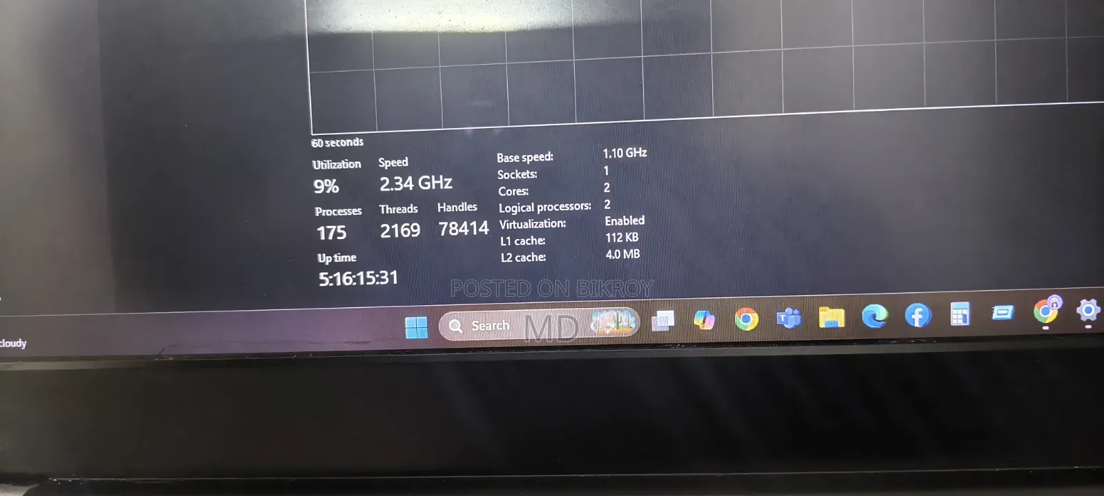 Laptop 8GB Intel Celeron SSD 256GB