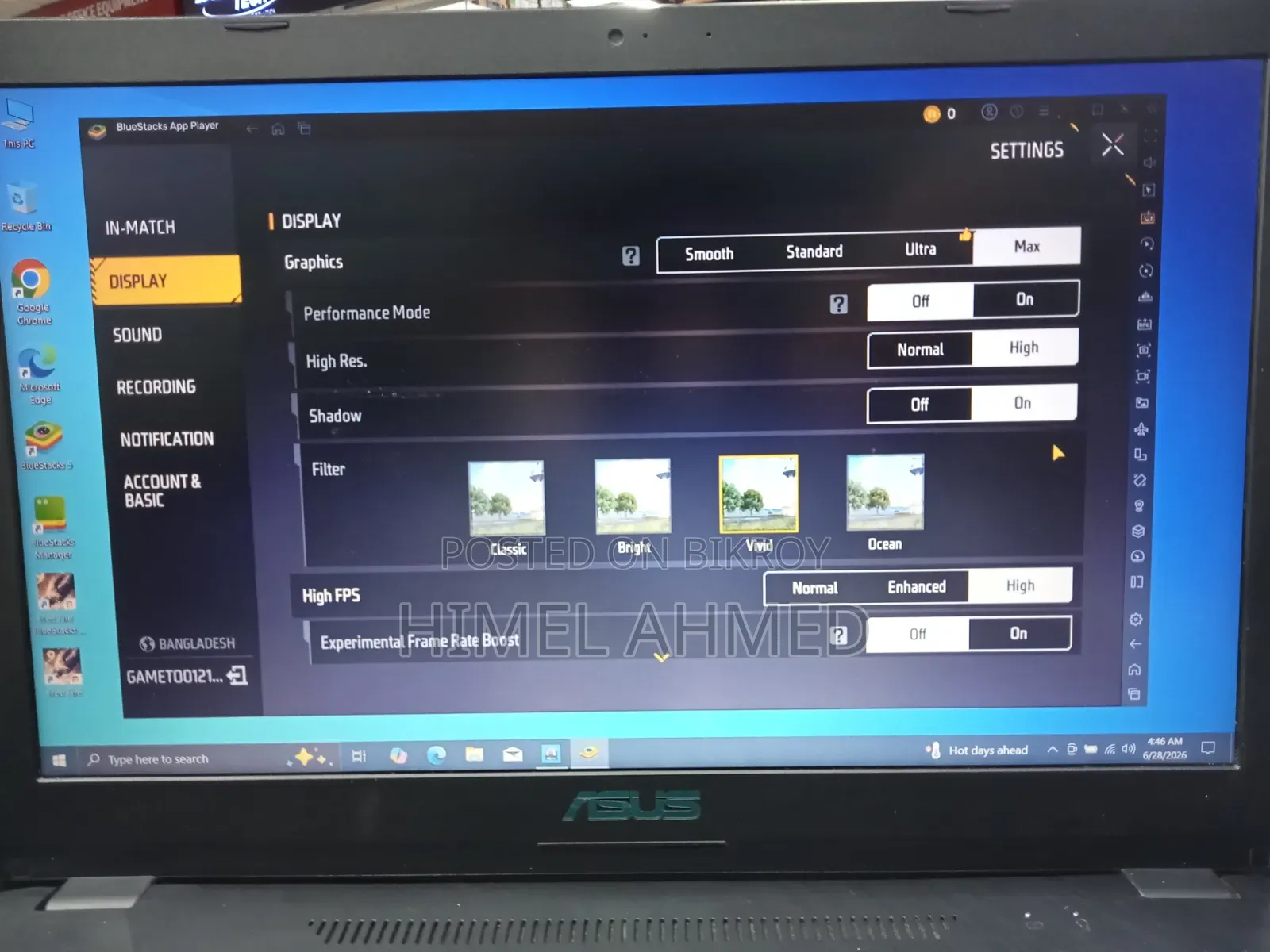 Laptop Asus K570UD 8GB AMD Ryzen 5 SSD 512GB