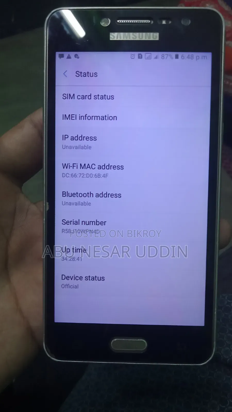 Samsung Galaxy Grand Prime Plus 8 GB Gold