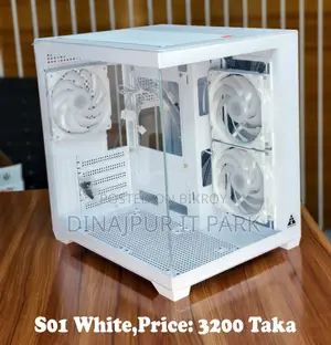 Golden Field S01 White Dual Tempered Glass Gaming Case