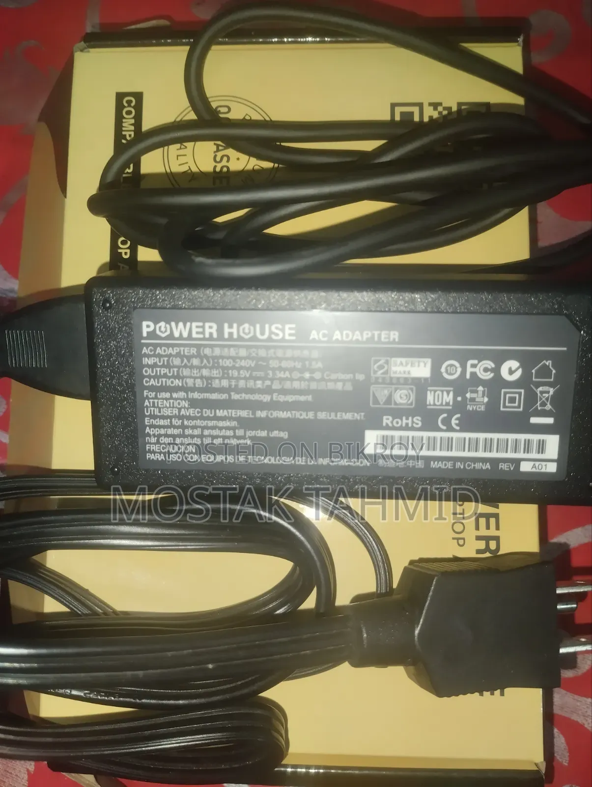 Thin Port 19.5v 3.34a (4.5 × 3.0 Mm) (65w) Notebook Adapter for Dell