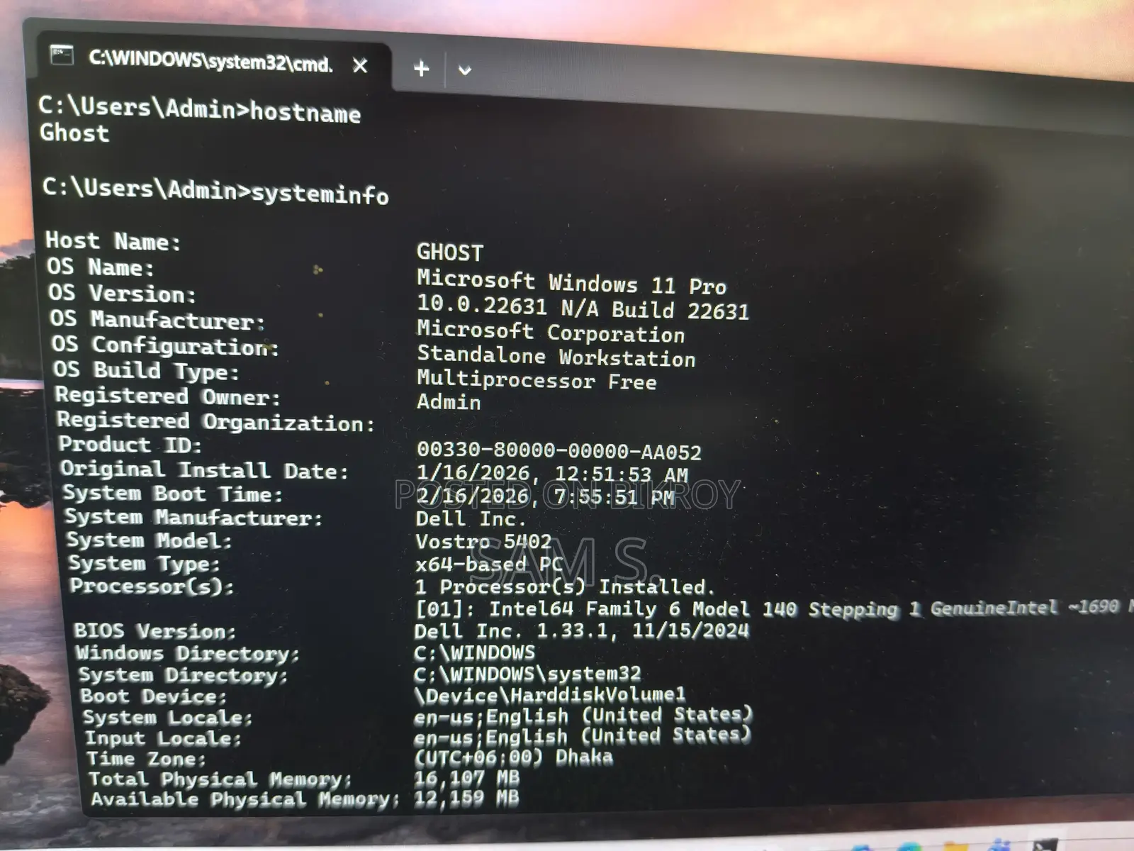 Laptop Dell Vostro 14 5000 16GB Intel Core I7 SSD 512GB