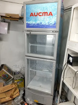 Aucma 320l 2-Door Glass Door Display Fridge - 2 Months Used Like New