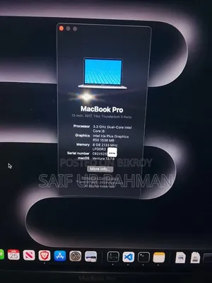 Laptop Apple MacBook Pro 2017 8GB Intel Core I5 SSD 512GB