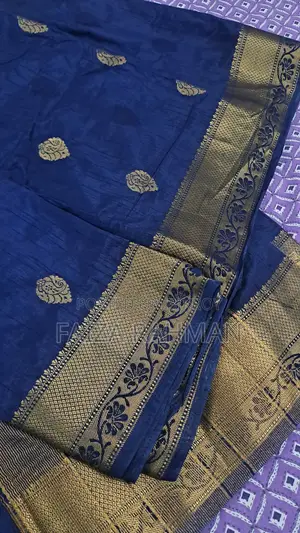 Blue Indian Soft Katan Sari for Sell