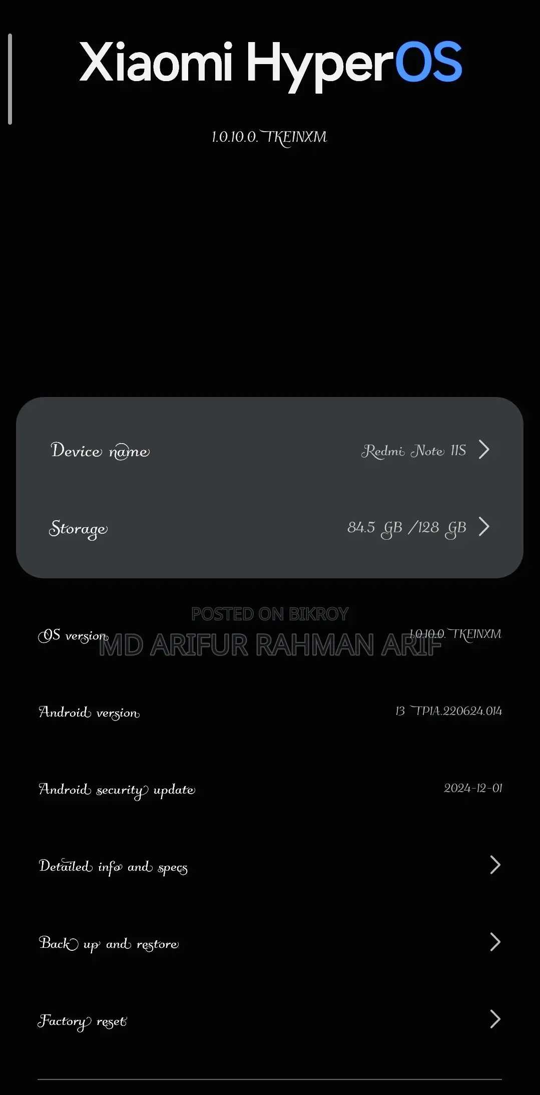 Xiaomi Redmi Note 11 128 GB Black