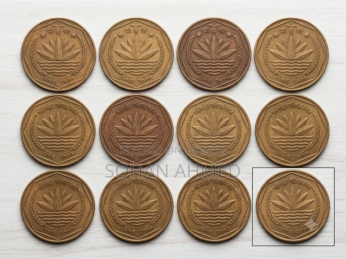 Bangladeshi Old 1 Taka Red Coin (Vintage Collectible)
