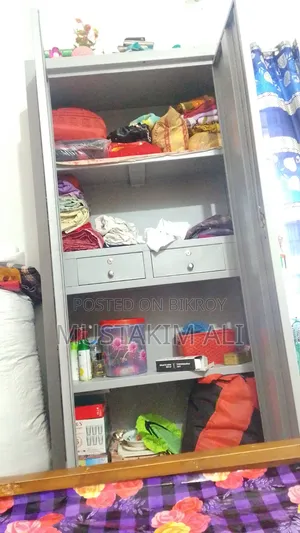 A large sturdy steel wardrobe