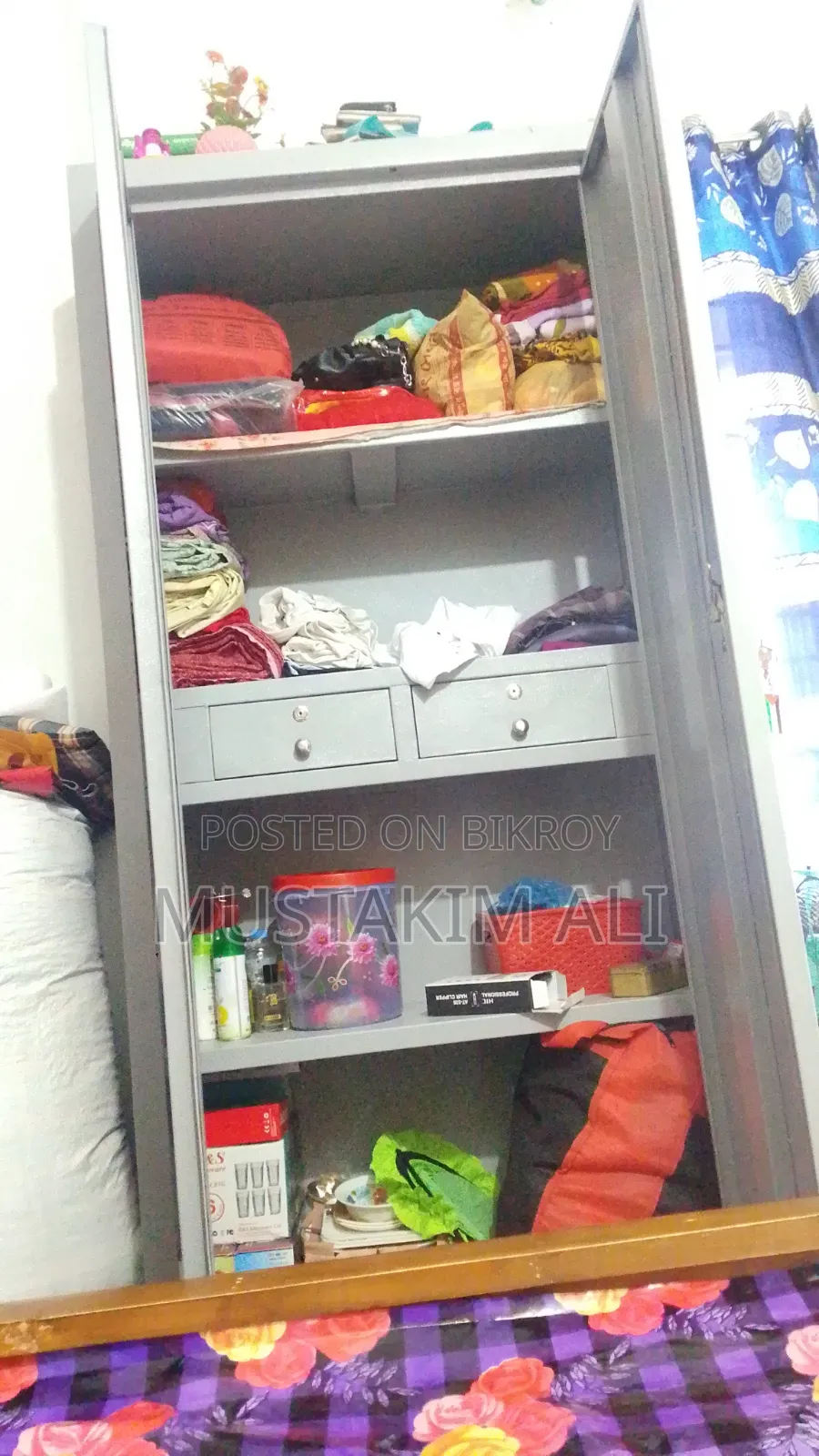 A large sturdy steel wardrobe
