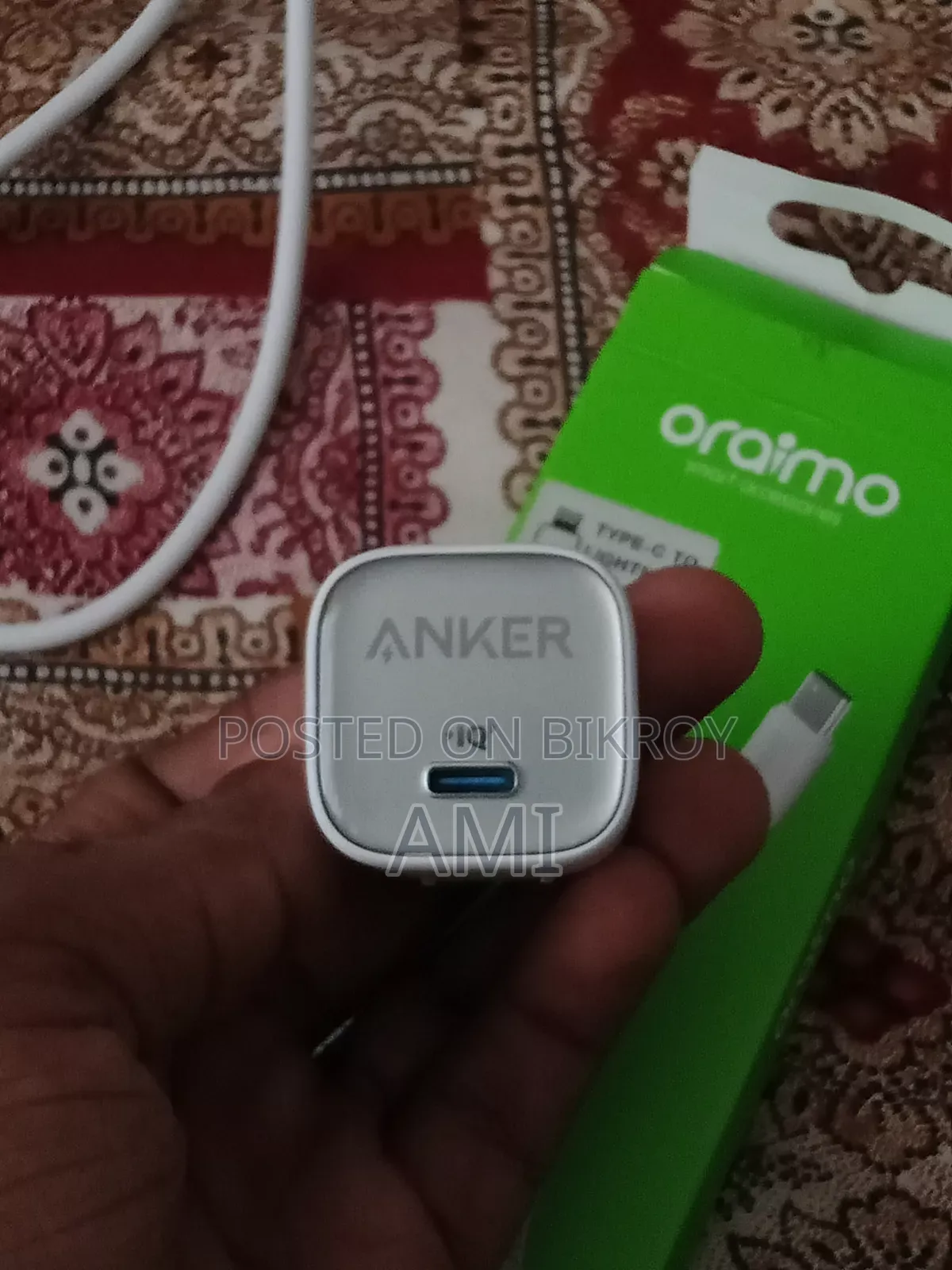 Anker Zolo 20w and Orimo Type C to Lightning Cable