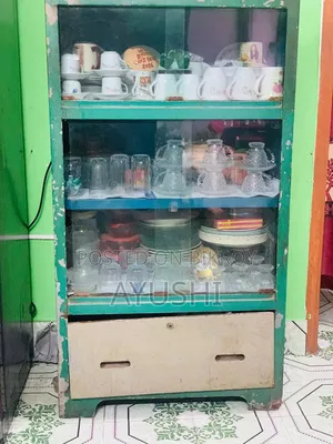 Vintage Look Green Display Cabinet for Sale