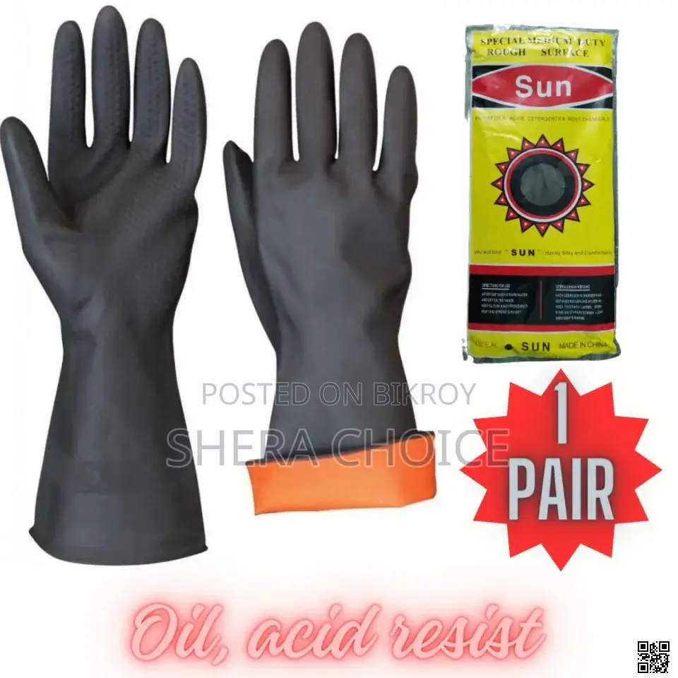 Sun (Brand) Safety Hand Gloves, Chemical Resistant Gloves,