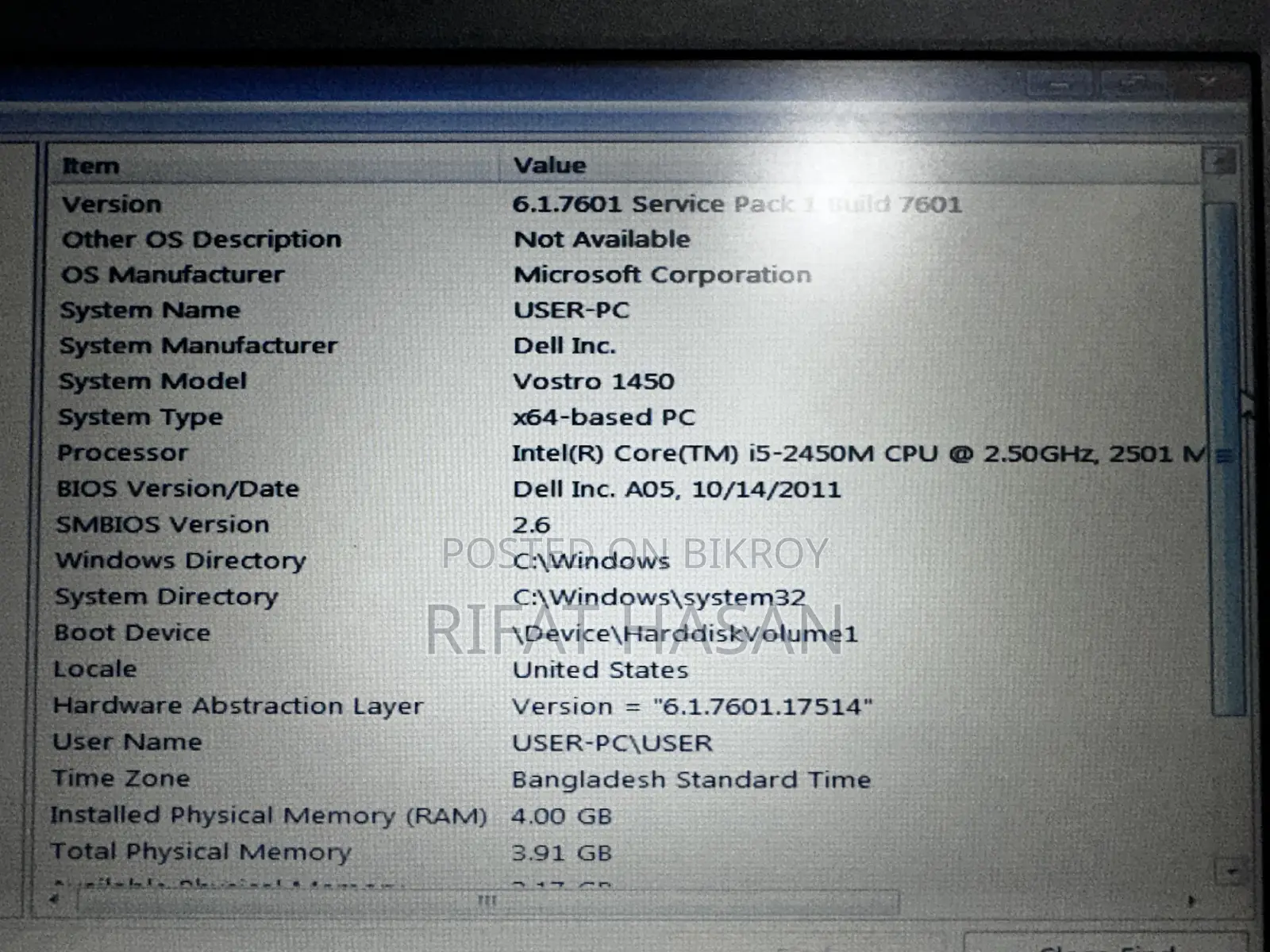 Laptop Dell Vostro 1450 4GB Intel Core I5 HDD 512GB