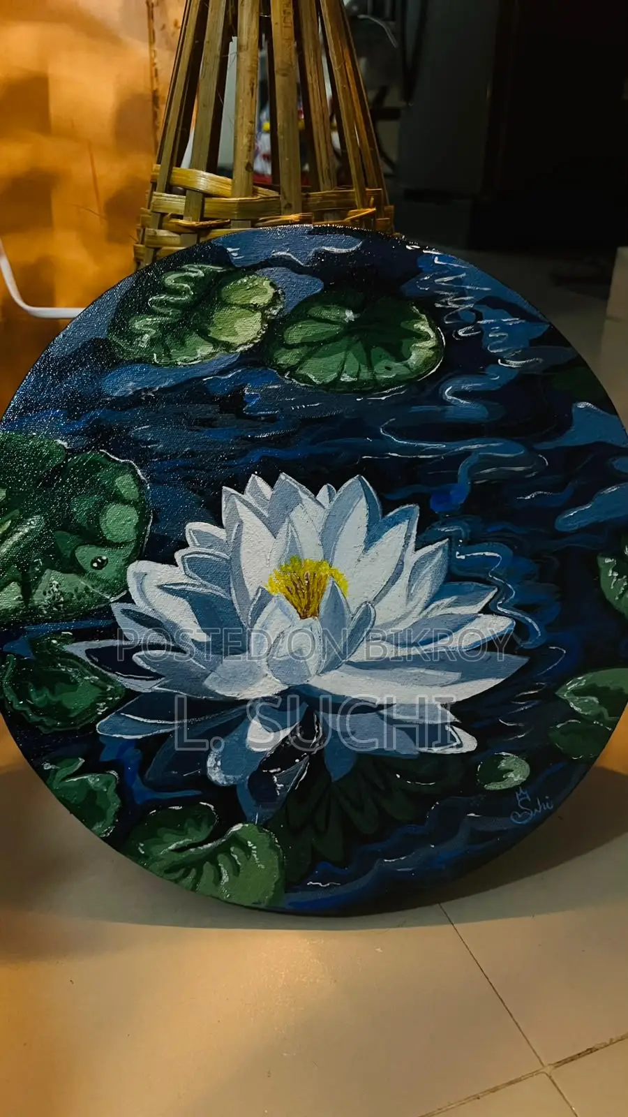 হোয়াইট কুমুদ অ্যাক্রিলিক অন ক্যানভাস ×১২