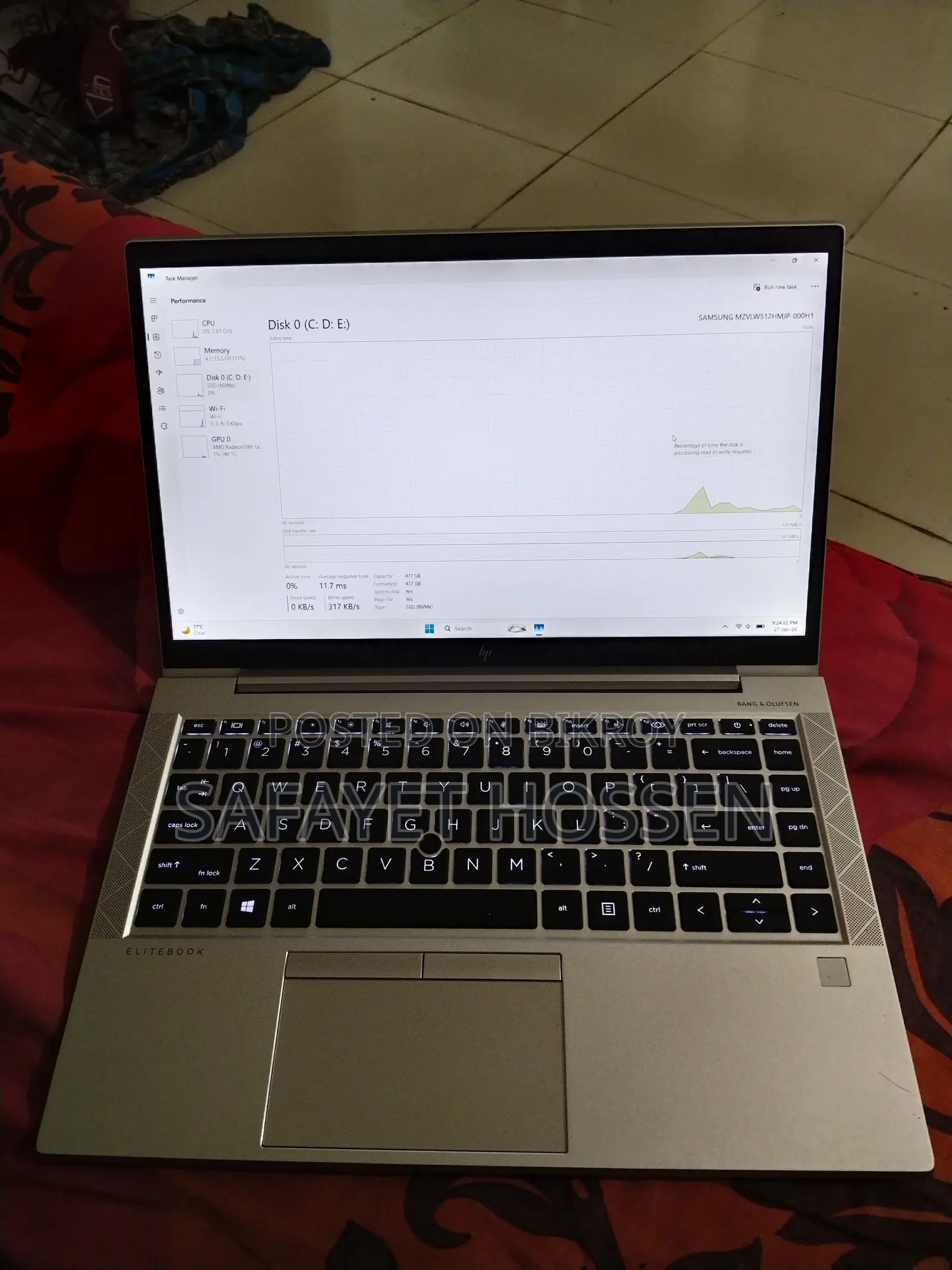 Laptop HP EliteBook 840 G8 16GB AMD Ryzen 5 SSD 512GB