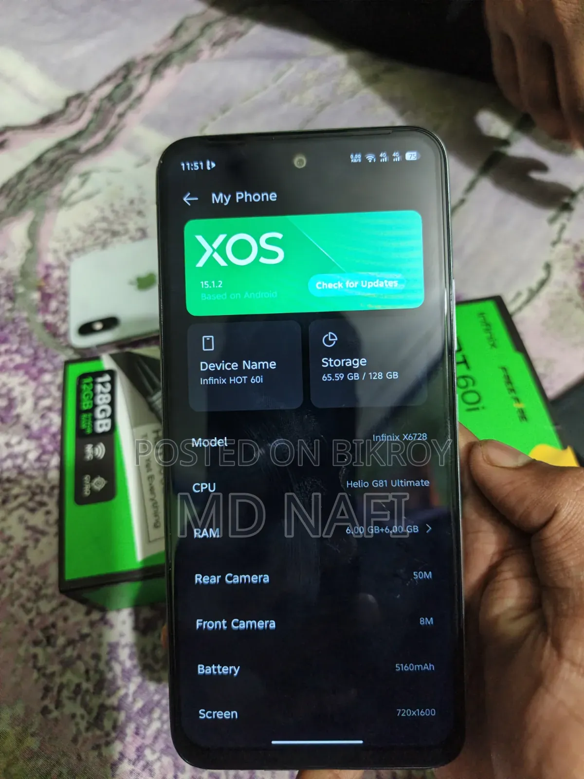 Infinix Hot 60i 128 GB Silver