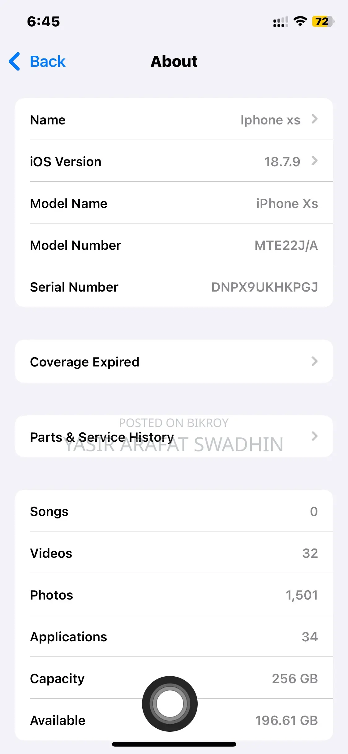 Apple iPhone XS 256 GB Rose Gold