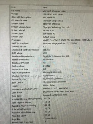 Desktop Computer Gigabyte 16GB Intel Core I5 HDD+SSD 1T