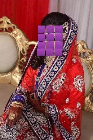 Red- Blue Contrast Stylish Lehenga