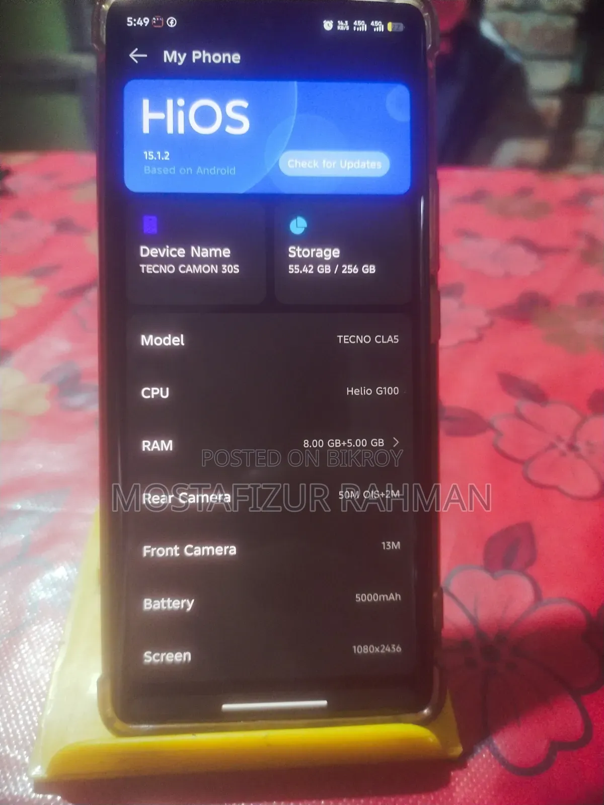 টেকনো ক্যামন ৩০এস ২৫৬ জিবি ব্ল্যাক