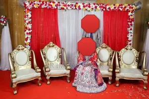 Red- Blue Contrast Stylish Lehenga