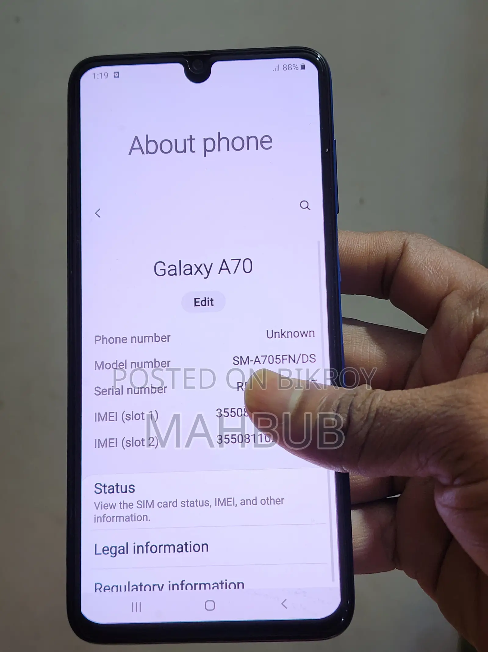 Samsung Galaxy A70 128 GB Blue