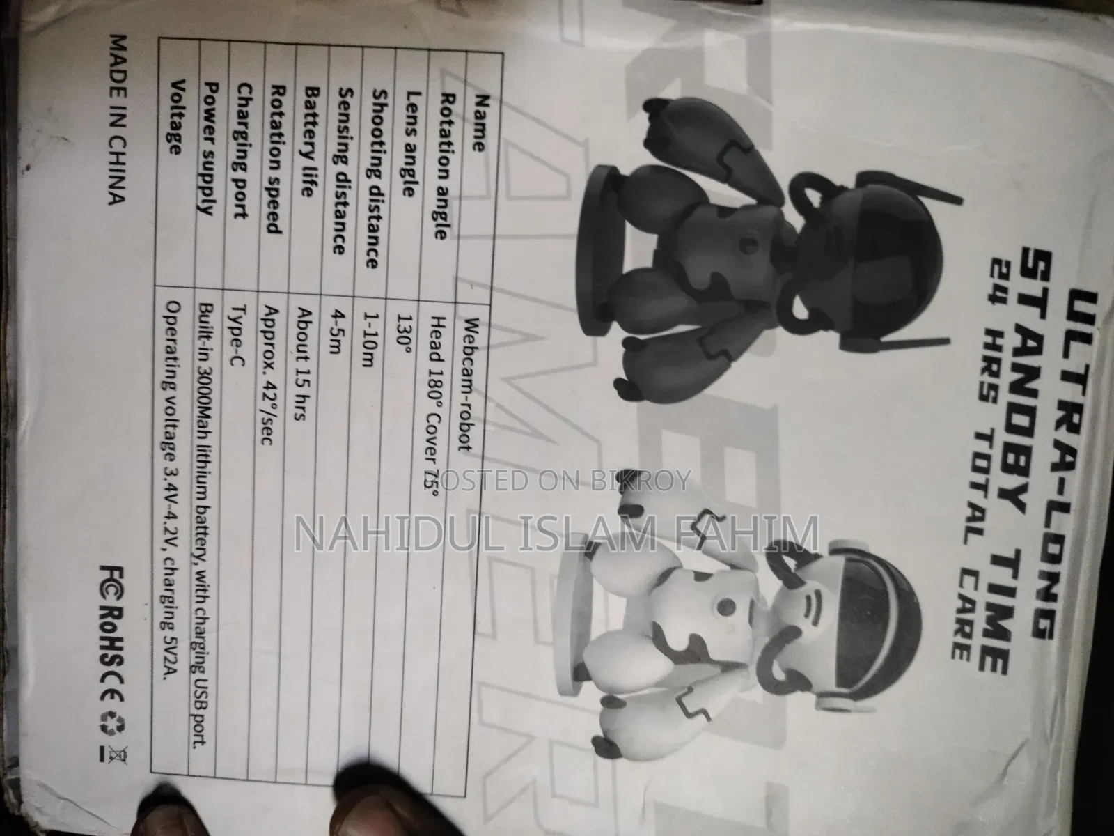 Robot Cc Camera Hd Ultra Nigh Vision