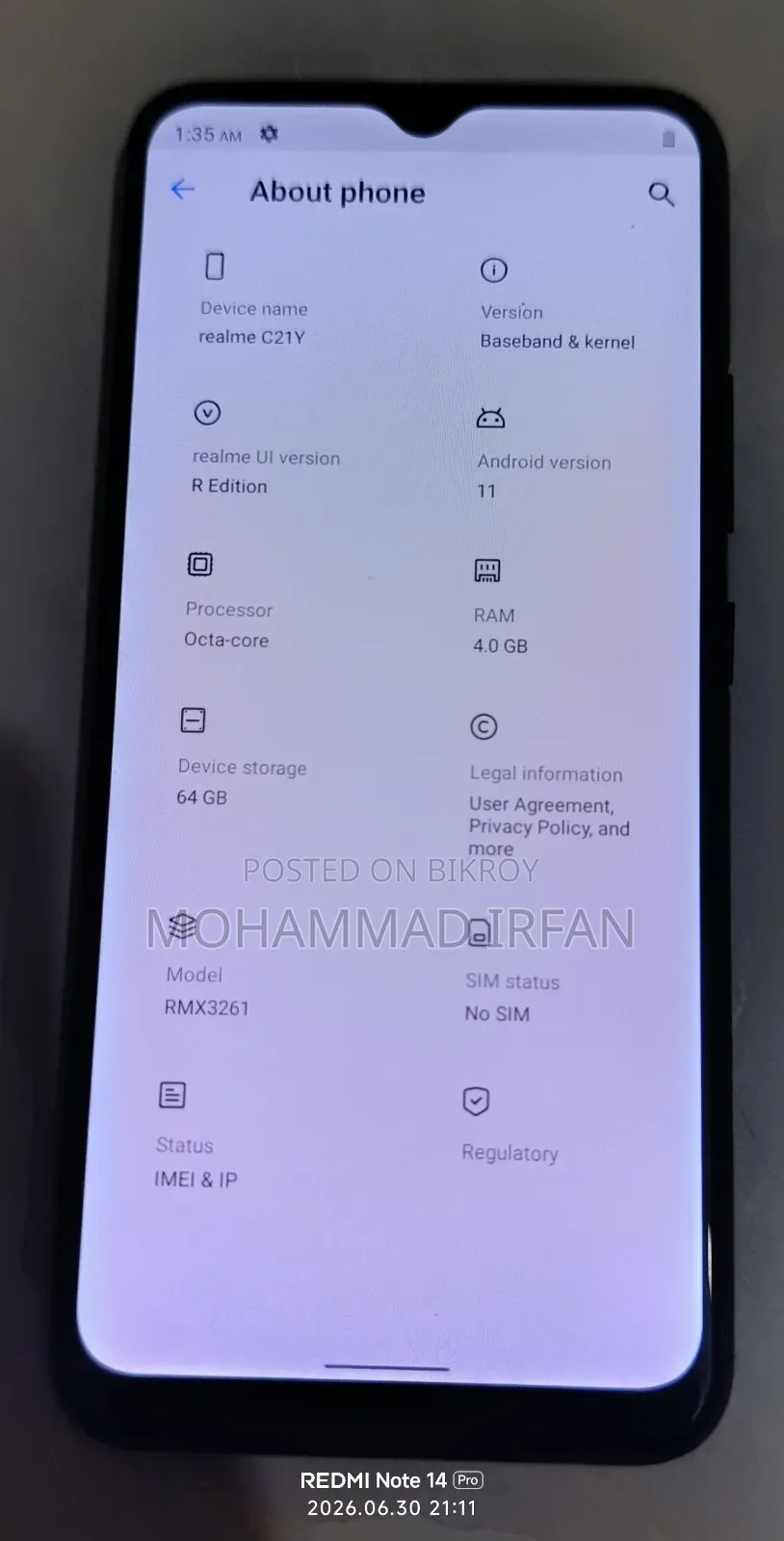 Realme C21Y 64 GB Black