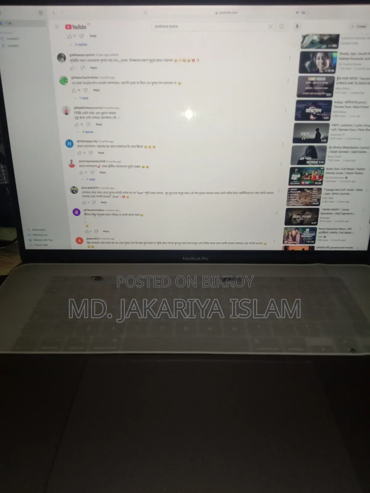 Laptop Apple MacBook Pro 2019 16GB Intel Core I7 SSD 512GB
