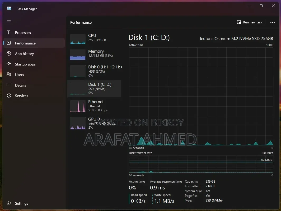 Desktop Computer 16GB Intel Core i3 HDD+SSD 256GB