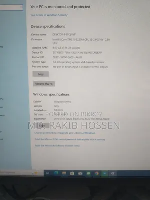 Desktop Computer 8GB Intel Core I5 SSD 256GB