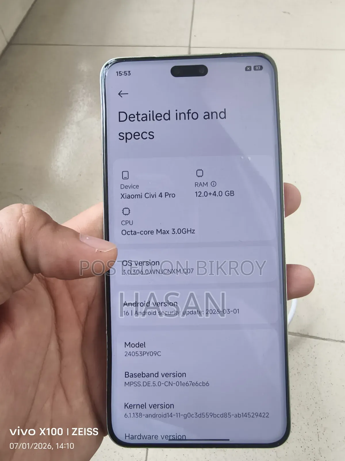 Xiaomi Civi 4 Pro 256 GB Gold