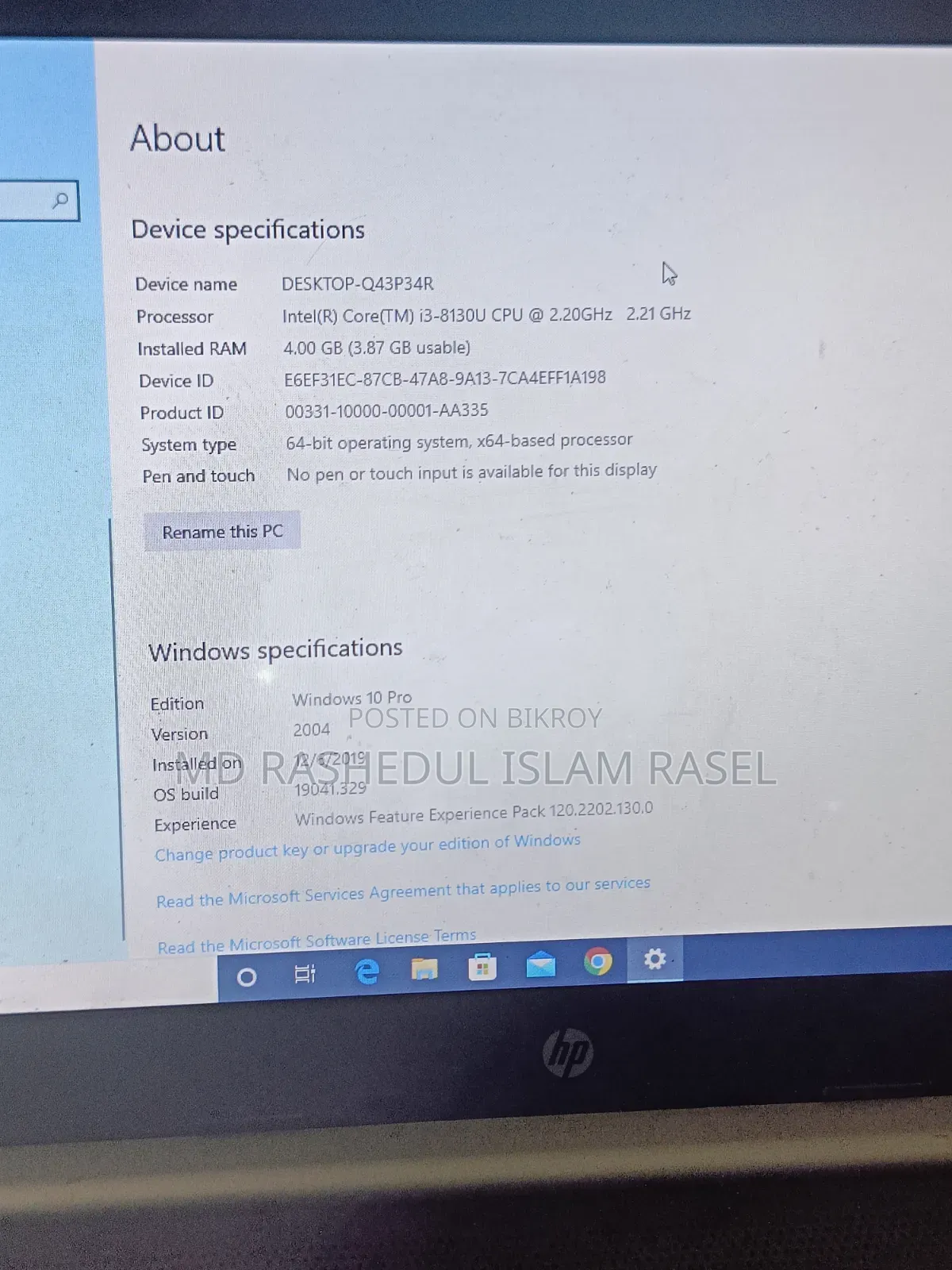 Laptop HP Stream 14-Cb130nr 4GB Intel Core I3 SSD 1T