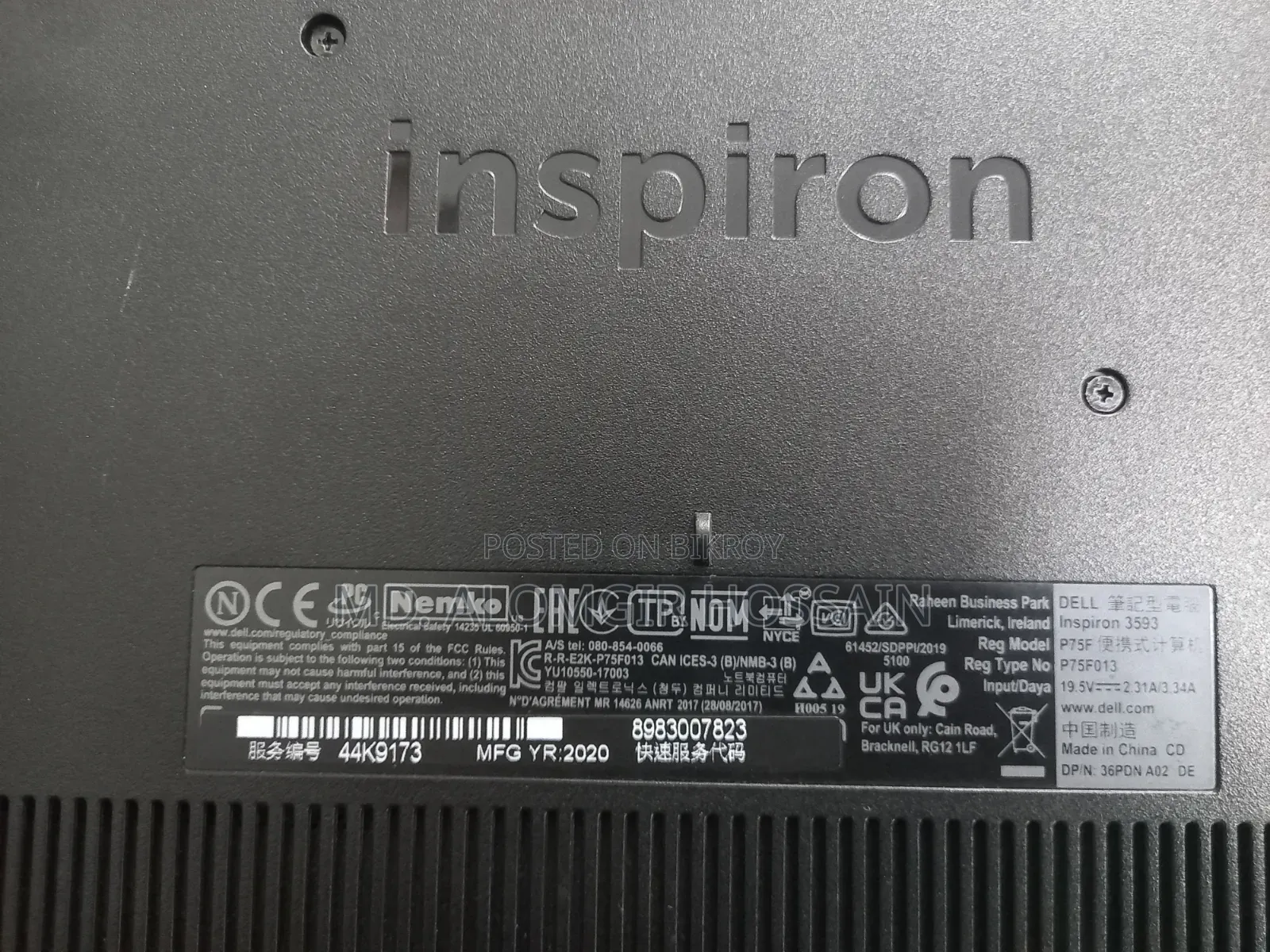 Laptop Dell Inspiron 3541 4GB Intel Core I5 HDD 1TB