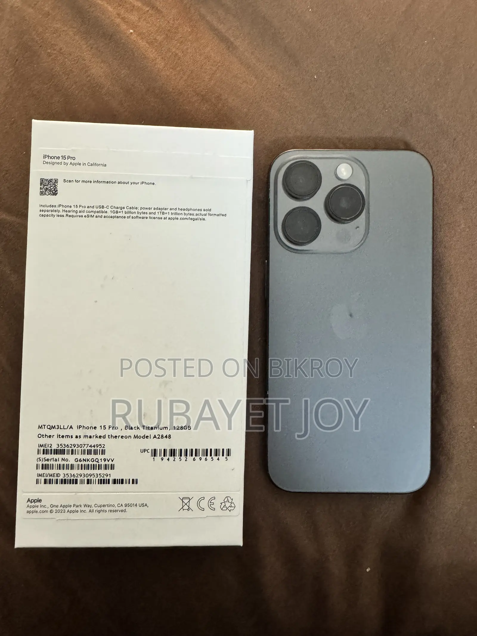 Apple iPhone 15 Pro 128 GB Black