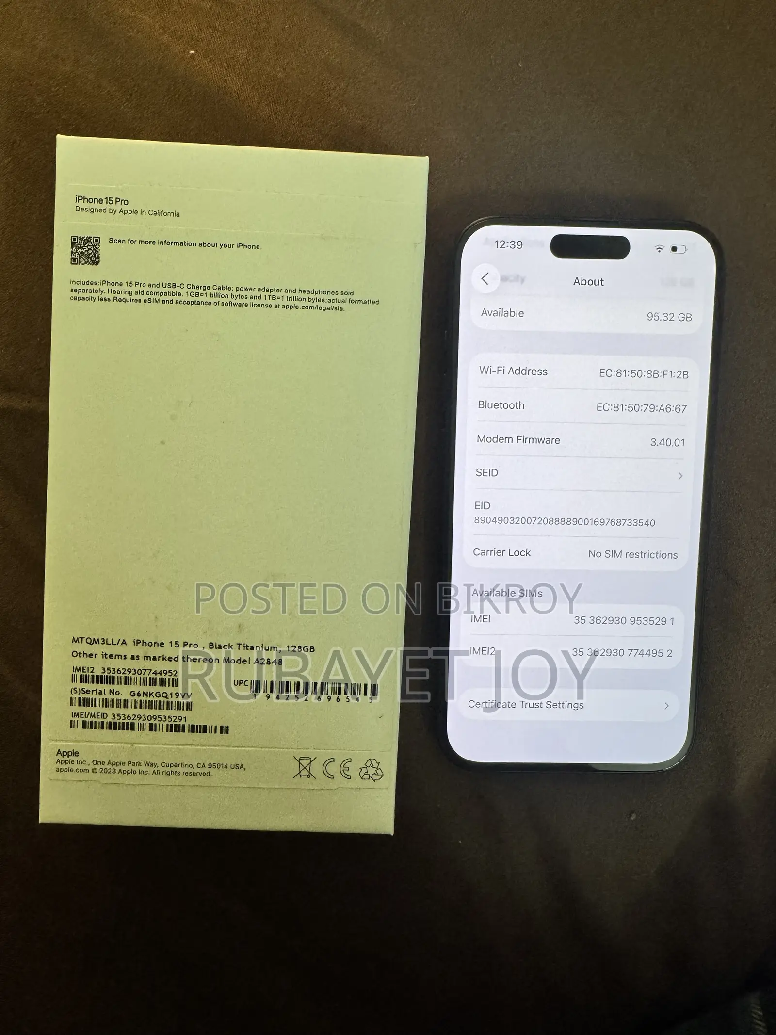 Apple iPhone 15 Pro 128 GB Black