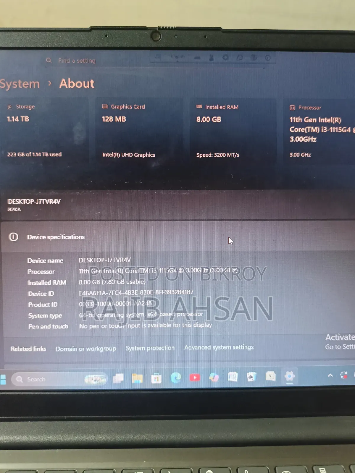 Laptop Lenovo ThinkPad T470 8GB Intel Core I3 SSD 1T