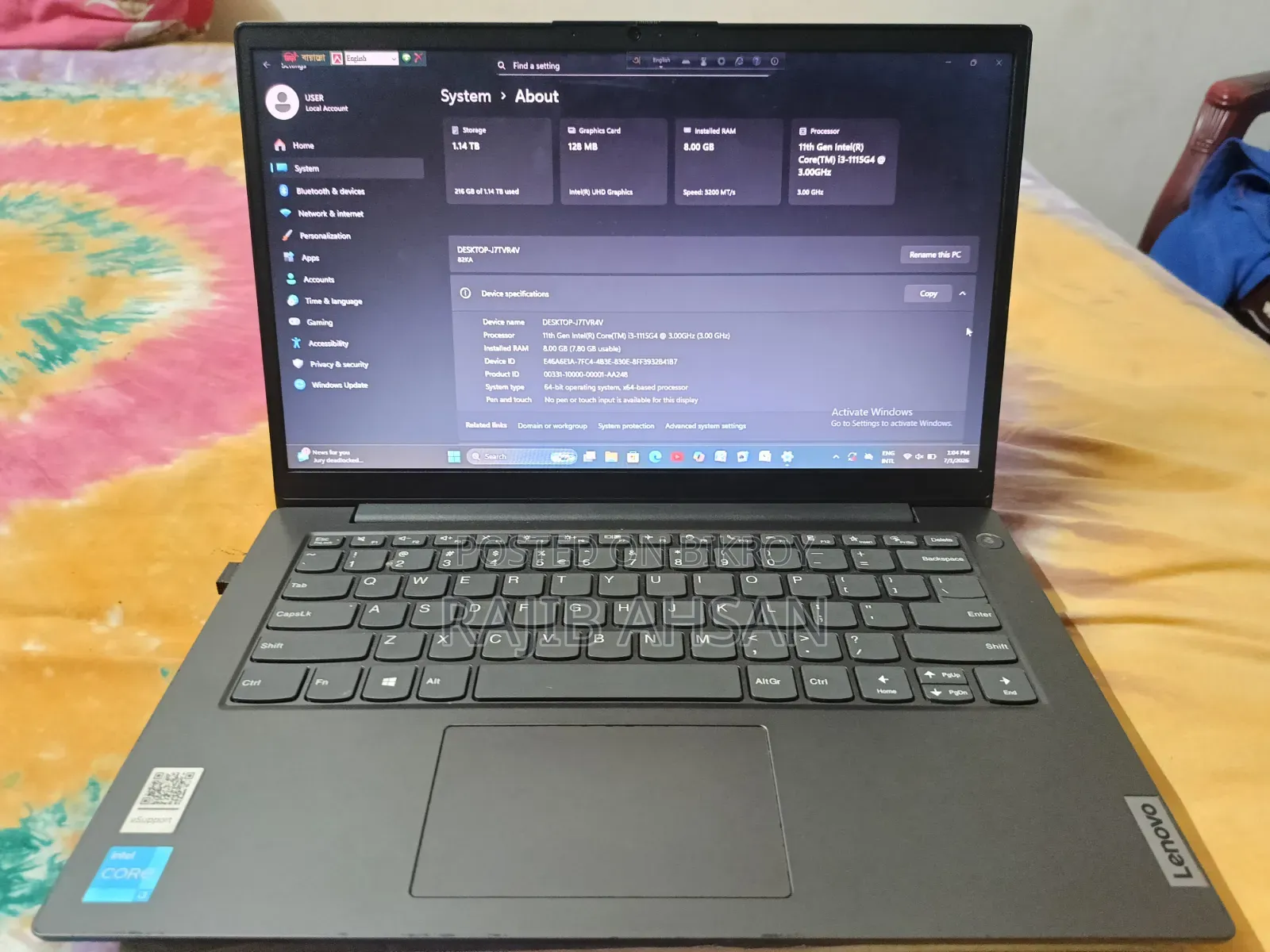 Laptop Lenovo ThinkPad T470 8GB Intel Core I3 SSD 1T