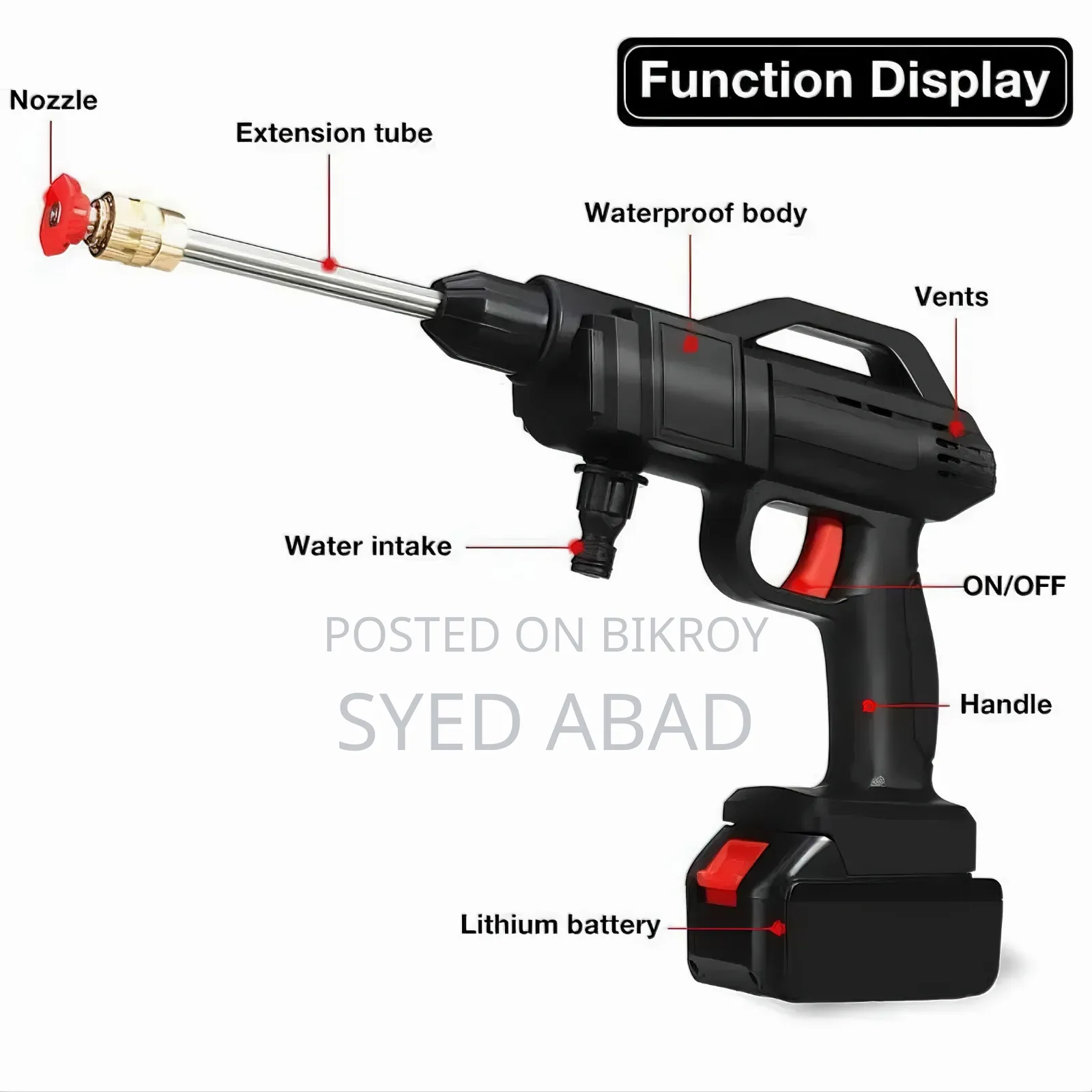 High Power Car Washing Guns Wireless Rechargeable Portable