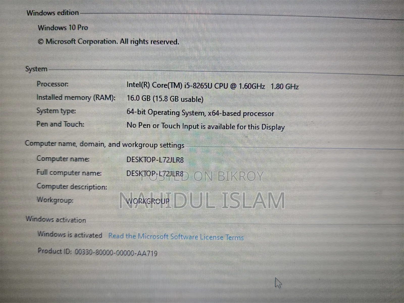 Laptop Lenovo ThinkPad T470 16GB Intel Core I5 HDD 1TB