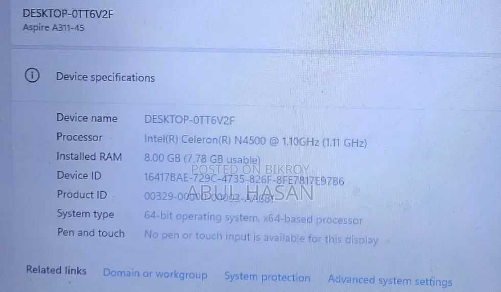 Laptop Acer Aspire 4745 8GB Intel Celeron SSD 512GB