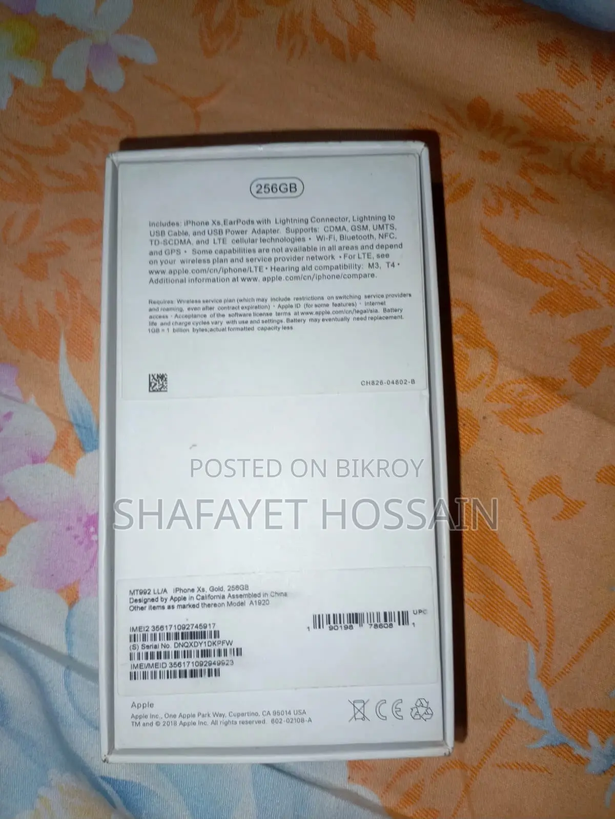 Apple iPhone XS 256 GB Gold