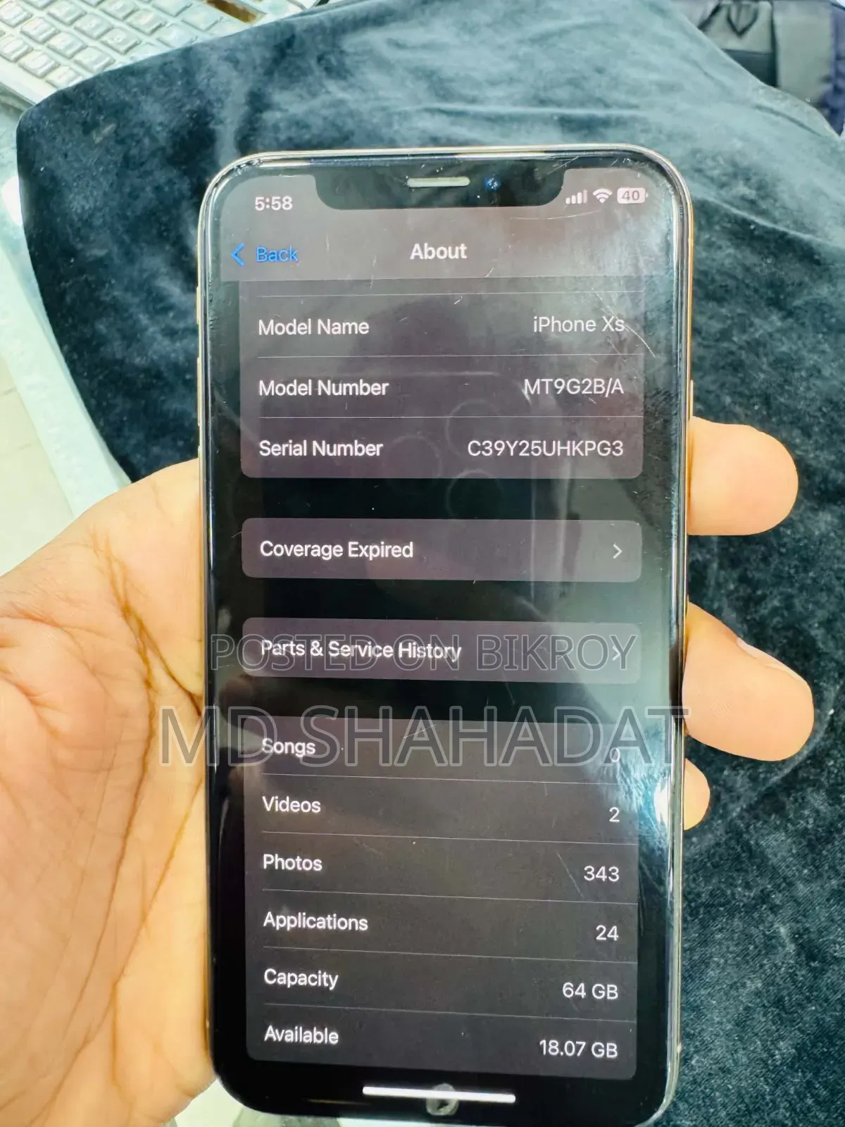Apple iPhone XS 64 GB Rose Gold