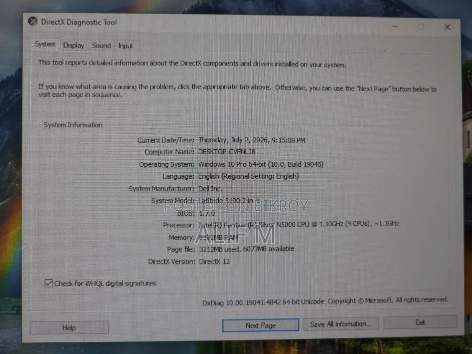 Laptop Dell Latitude 11 3190 8GB Intel Pentium HDD+SSD 256GB
