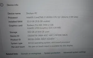 Laptop HP ZBook 15u G5 32GB Intel Core I7 SSD 1T
