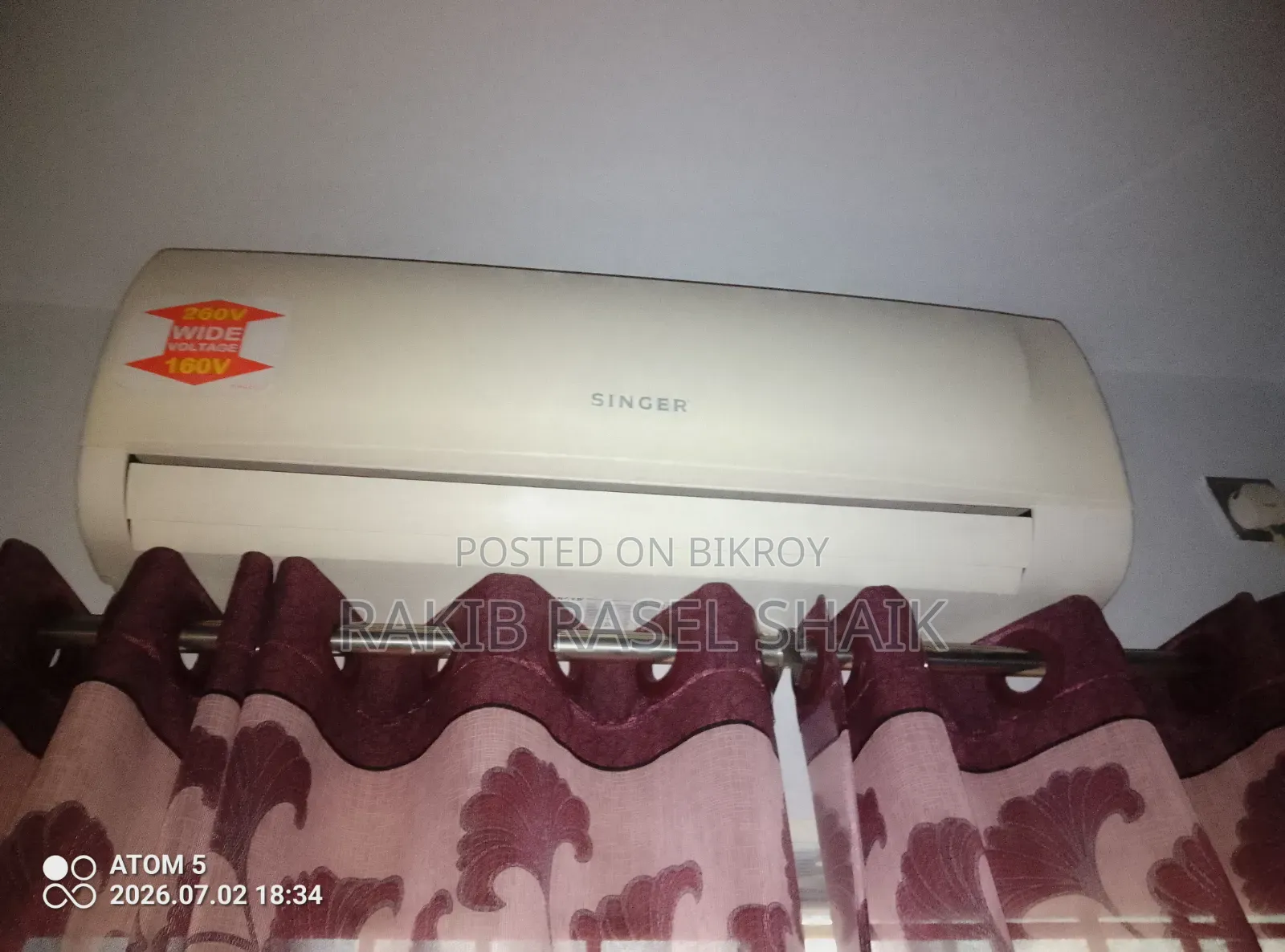 Singer Split Air Conditioner 1.5 Ton(160v-260v)