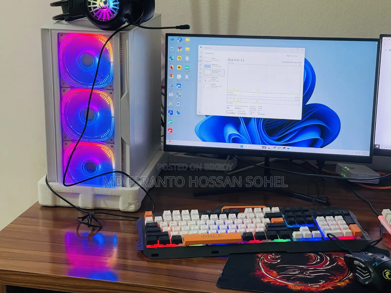 Desktop Computer 8GB AMD Ryzen 5 SSD 512GB