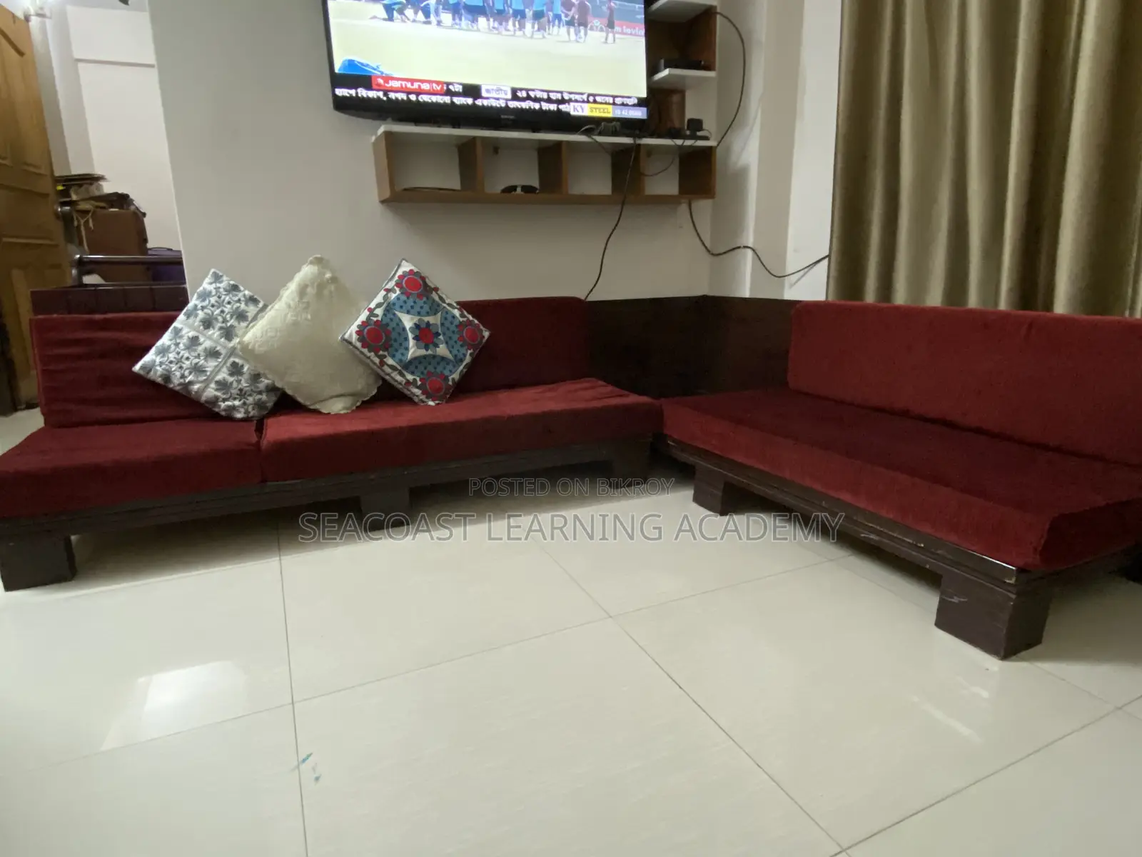 L Sofa Set for Sale (Solid Wood Corner Sofa)