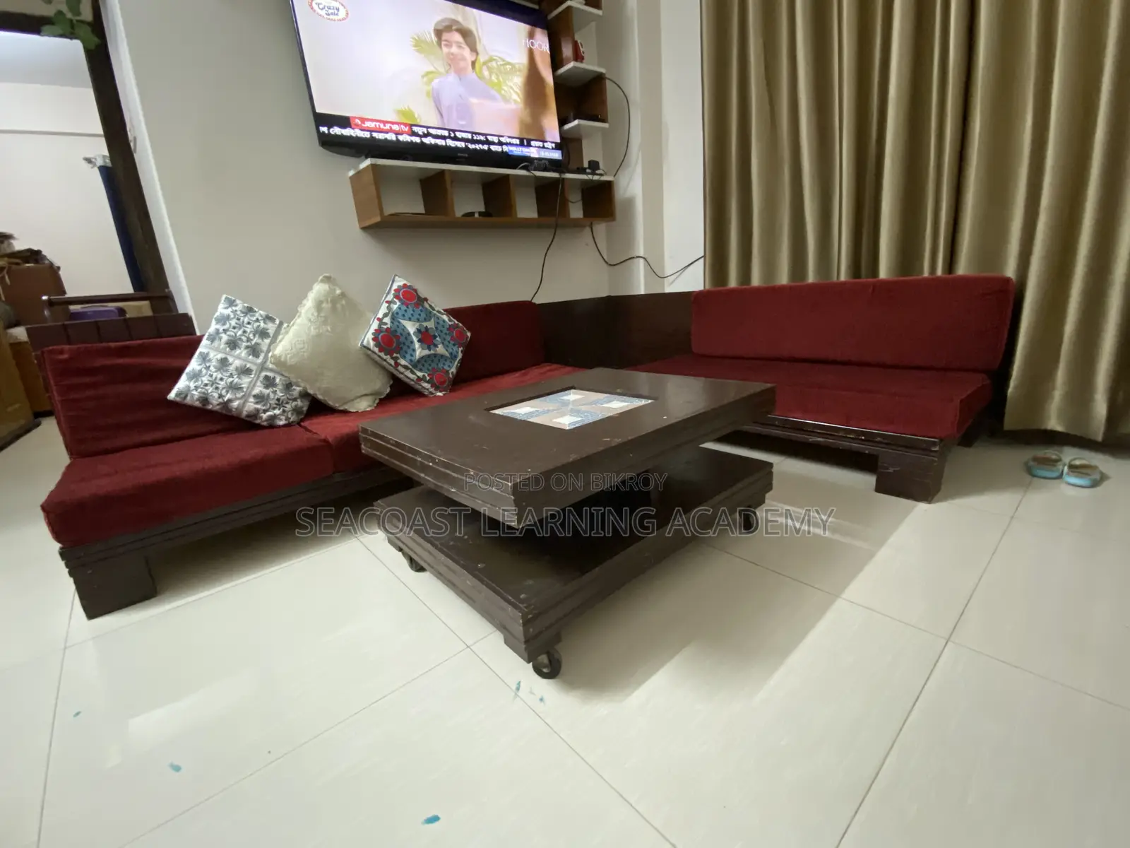 L Sofa Set for Sale (Solid Wood Corner Sofa)