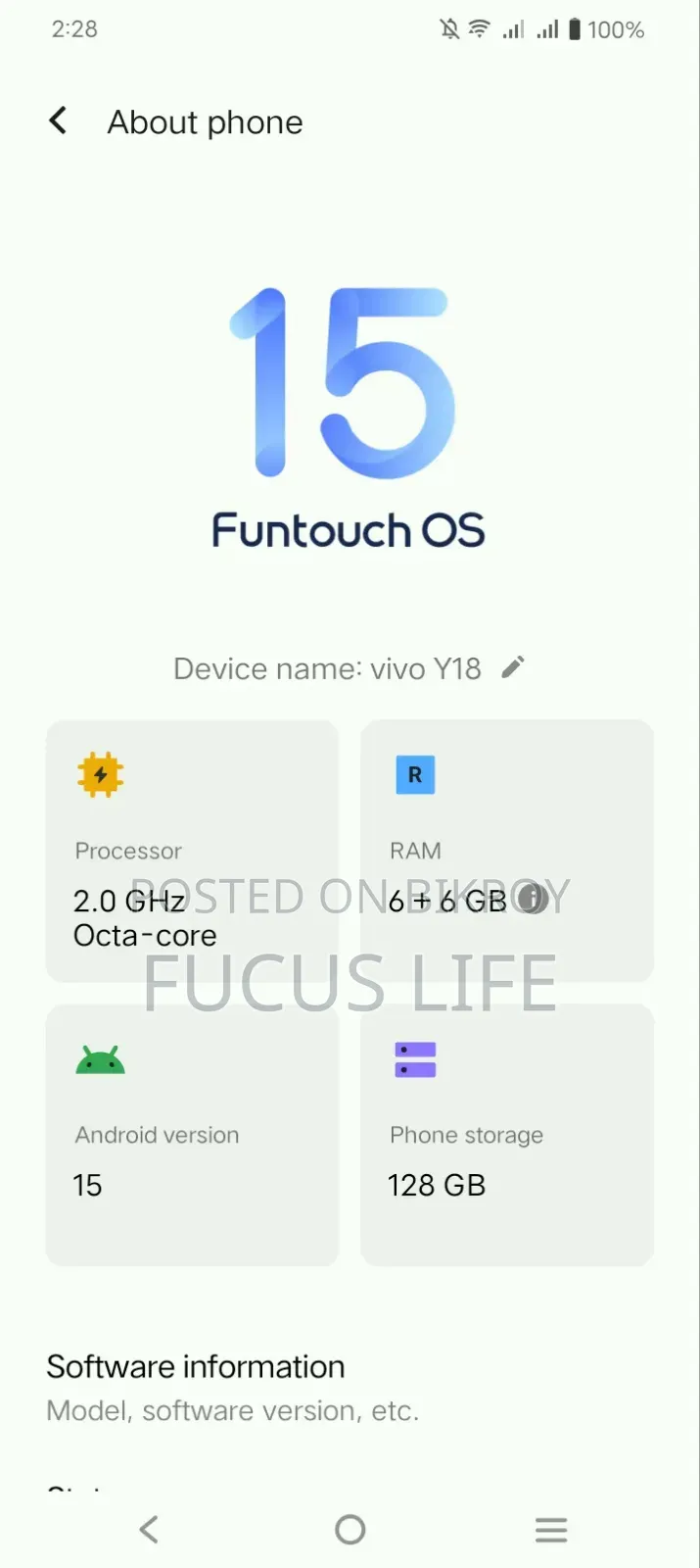Vivo Y18 128 GB White